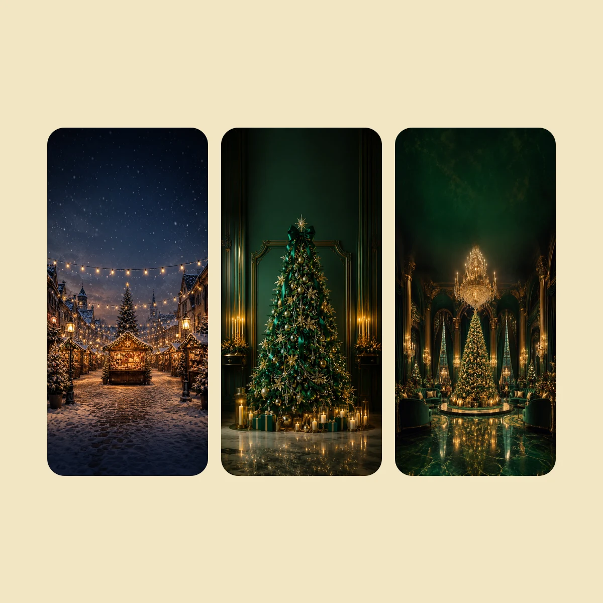 Christmas Market Nights — 20 Phone Wallpapers