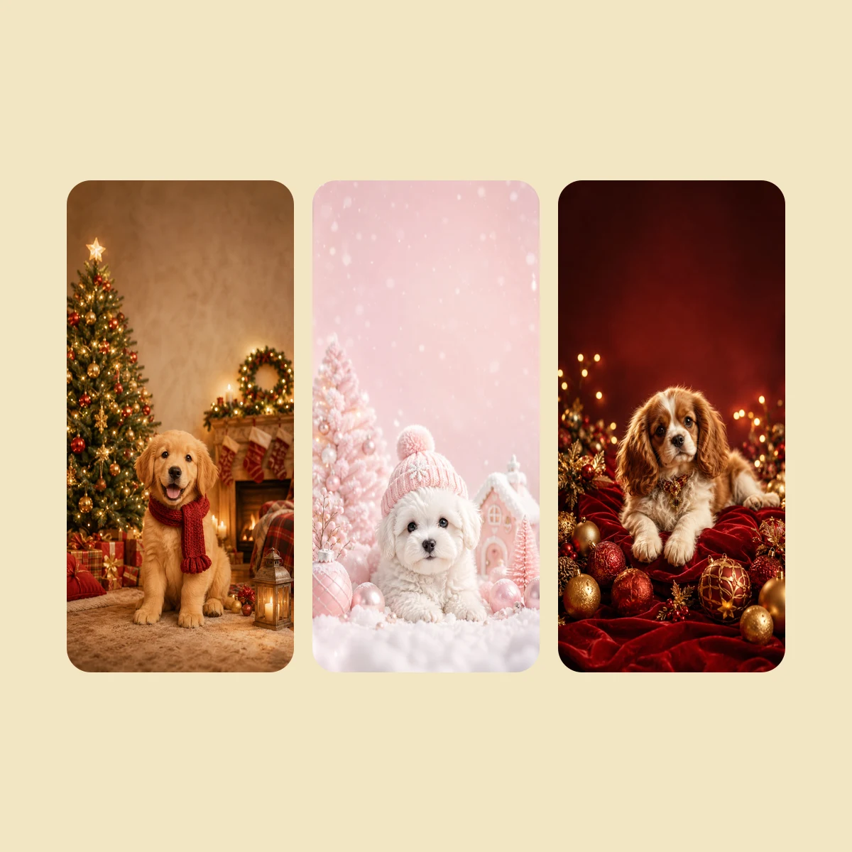 Christmas Puppies — 10 Phone Wallpapers