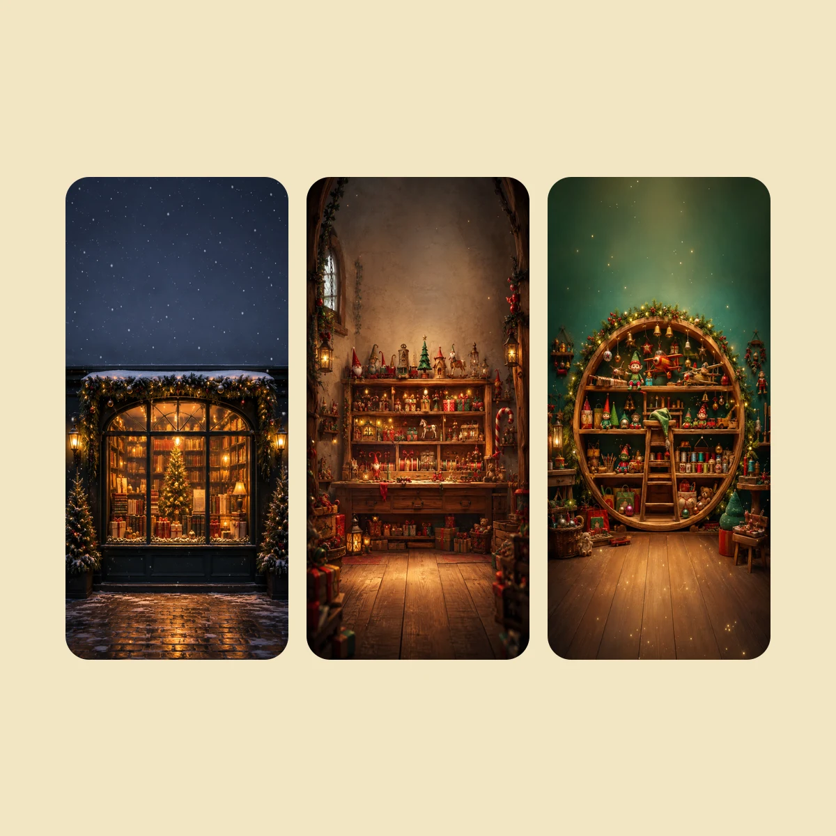 Christmas Shop Windows — 20 Phone Wallpapers